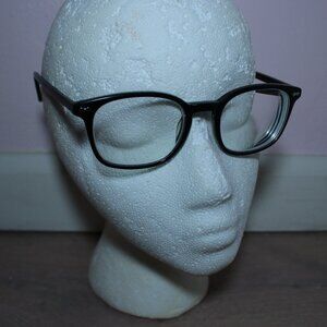 Ottoto Black Acetate Horn-Rimmed Oversized Square Eyeglasses Frames, Retro